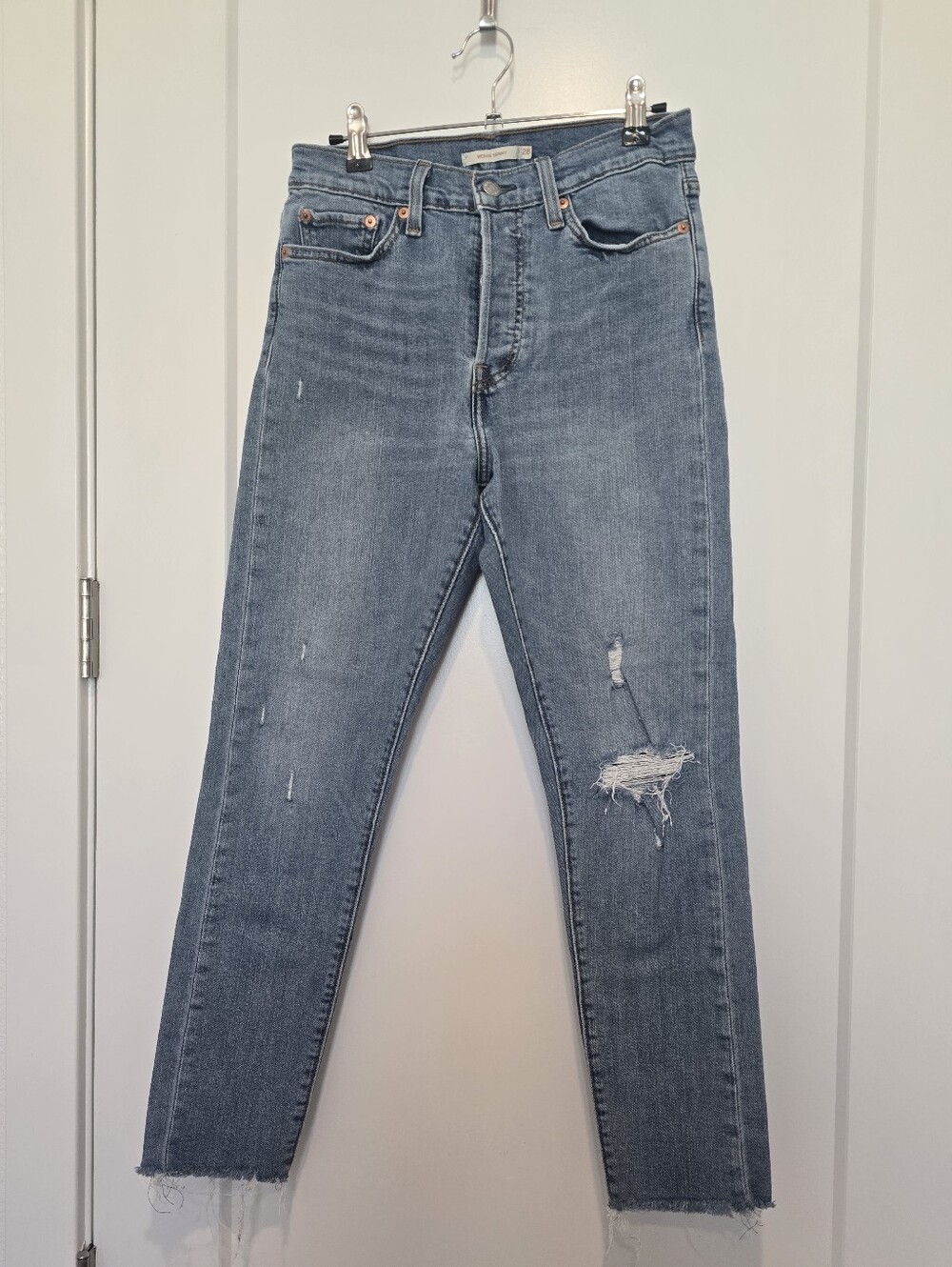 🎰Levis Wedgie Skinny High-Rise Distressed Blue Jeans W Stretch